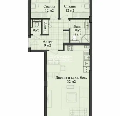 Снимка 4 — Тристаен апартамент в Пловдив, Кършияка