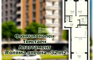 Тристаен апартамент в Пловдив, Кършияка