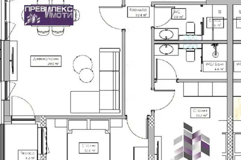 3-bedroom apartment in Plovdiv, Kyrshiyaka