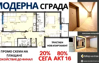 Тристаен апартамент в Пловдив, Кършияка