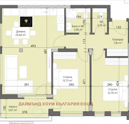 Снимка 2 — Тристаен апартамент в Пловдив, Кършияка