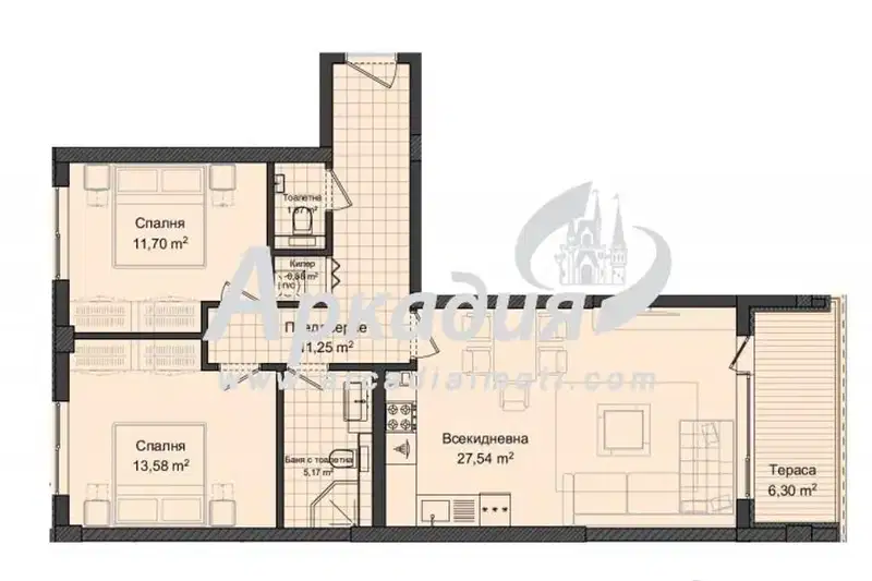 3-bedroom apartment in Plovdiv, Kyrshiyaka