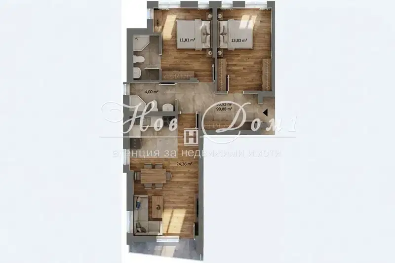3-bedroom apartment in Plovdiv, Kyrshiyaka