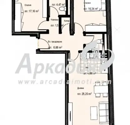 Снимка 2 — Тристаен апартамент с две тераси в Кършияка, Пловдив