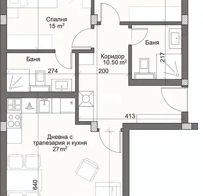 Снимка 5 — Тристаен апартамент в Пловдив, Кършияка