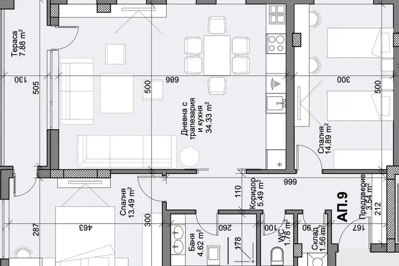 3-bedroom apartment in Plovdiv, Kyrshiyaka