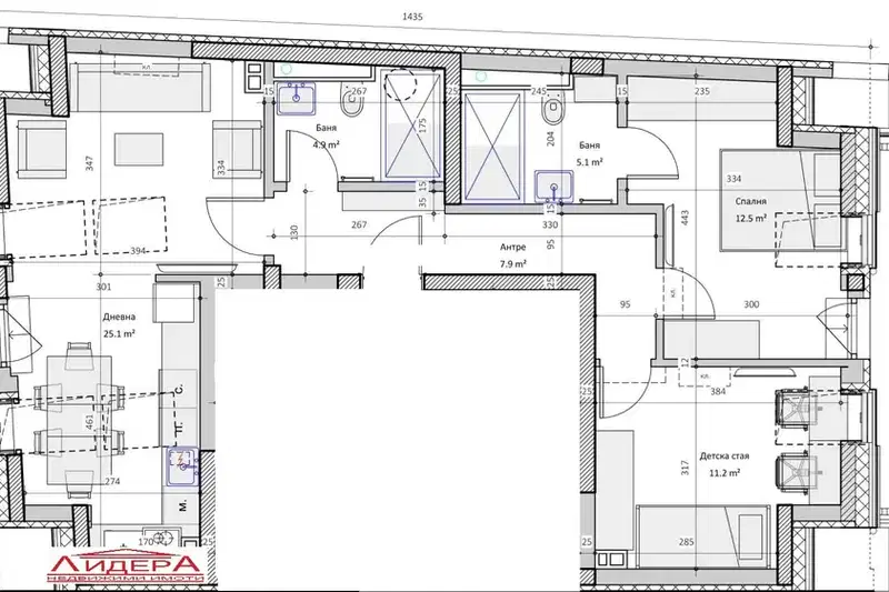 3-bedroom apartment in Plovdiv, Kyrshiyaka