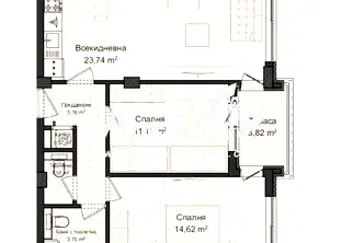 Тристаен апартамент в Пловдив, Кършияка