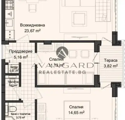 Снимка 3 — Тристаен апартамент в Пловдив, Кършияка