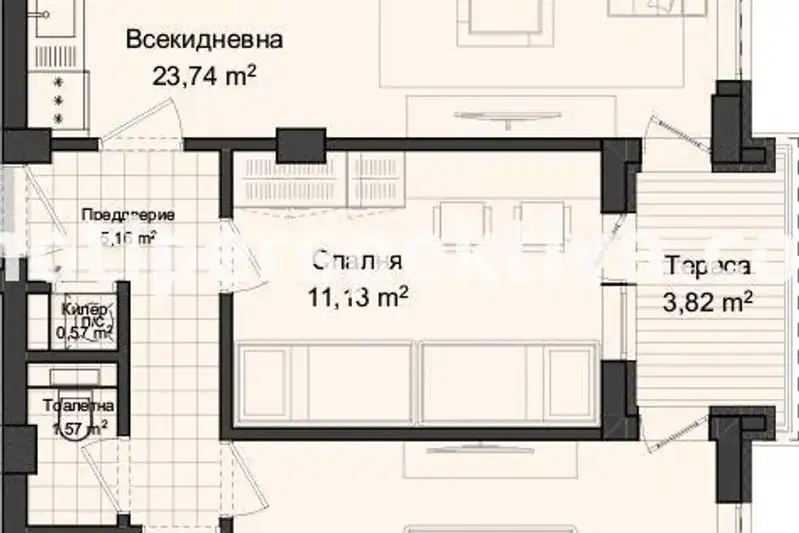 Тристаен апартамент в Пловдив, Кършияка