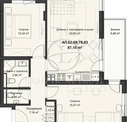 Снимка 3 — Тристаен апартамент в Пловдив, Кючук Париж