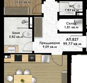 Снимка 2 — Тристаен апартамент в Пловдив, Кючук Париж