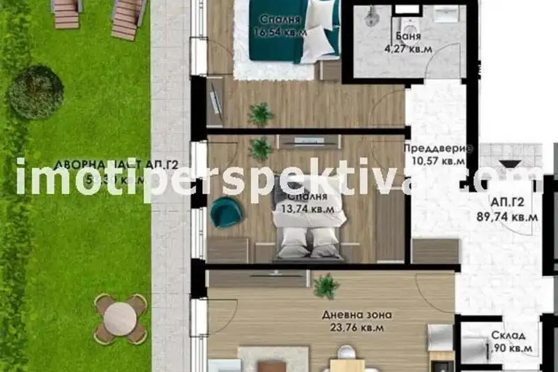 3-bedroom apartment in Plovdiv, Kyuchuk Parij