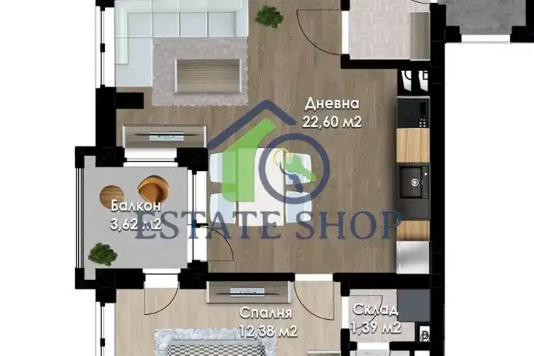 3-bedroom apartment in Plovdiv, Kyuchuk Parij