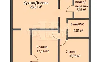 Тристаен апартамент с югозападно изложение в Левски 2, Варна