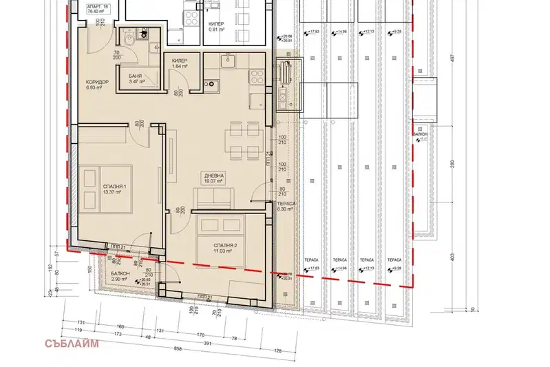 3-bedroom apartment in Varna, Levski 2