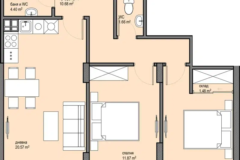 3-bedroom apartment in Sofiya, Levski G