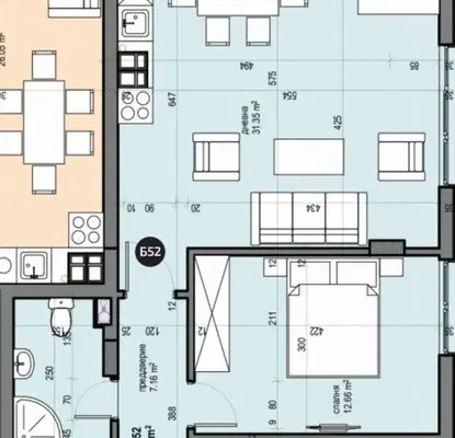 Снимка 3 — Тристаен апартамент в Люлин 5 с тераса, ново строителство