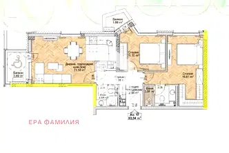 Тристаен апартамент в София, Люлин 8