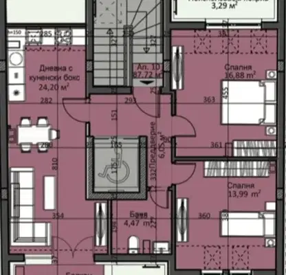 Снимка 2 — Тристаен апартамент в София, Люлин 9