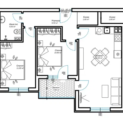 Photo 5 — 3-bedroom apartment in Varna, Alen Mak