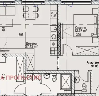Снимка 2 — Тристаен апартамент в София, м-т Гърдова глава