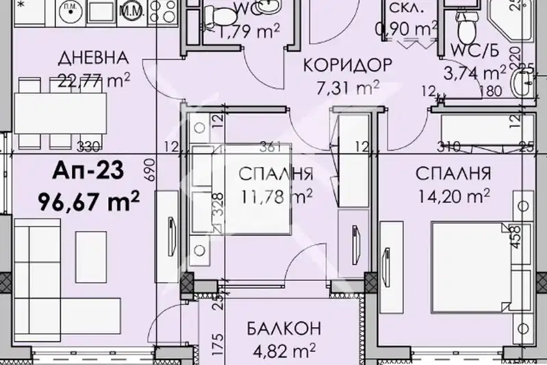 3-bedroom apartment in Burgas, Madika
