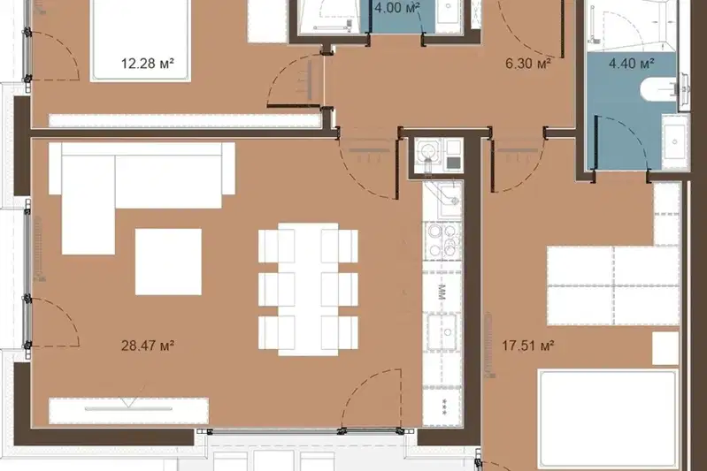3-bedroom apartment in Sofiya, Malinova Dolina