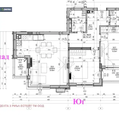 Снимка 2 — Тристаен апартамент с югозападно изложение в Манастирски ливади