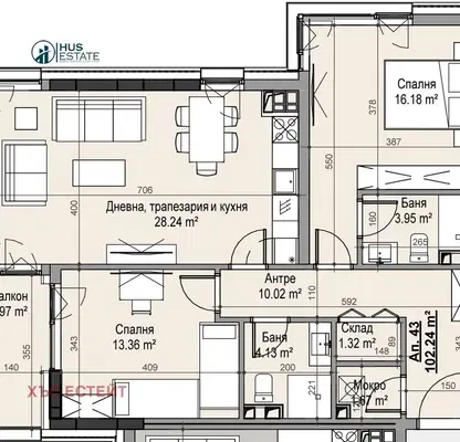 Снимка 2 — Тристаен апартамент в София, Манастирски ливади
