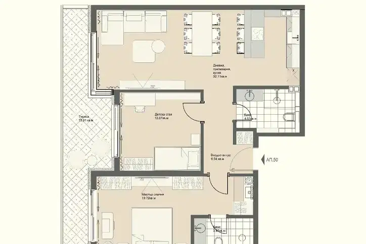 3-bedroom apartment in Sofiya, Manastirski Livadi