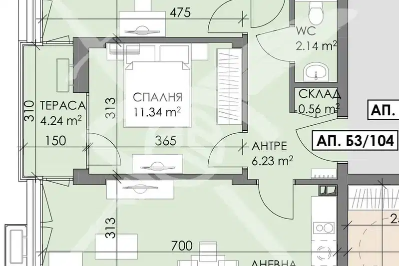 3-bedroom apartment in Burgas, Meden Rudnik - Zona A