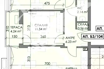 Тристаен апартамент в Бургас, Меден рудник - зона А