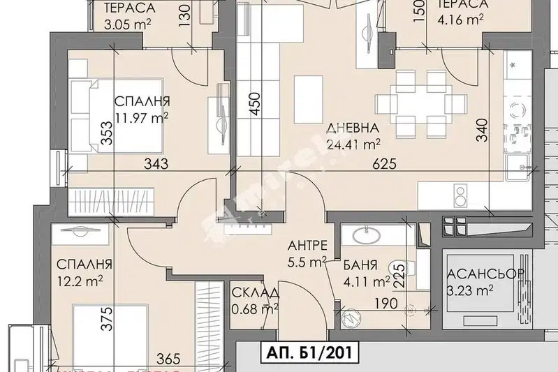 3-bedroom apartment in Burgas, Meden Rudnik - Zona A