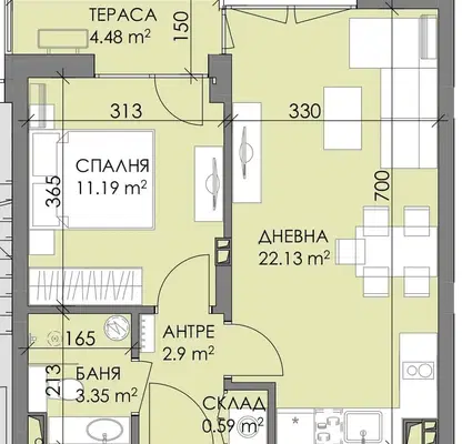 Снимка 3 — Тристаен апартамент в Бургас, Меден рудник - зона В