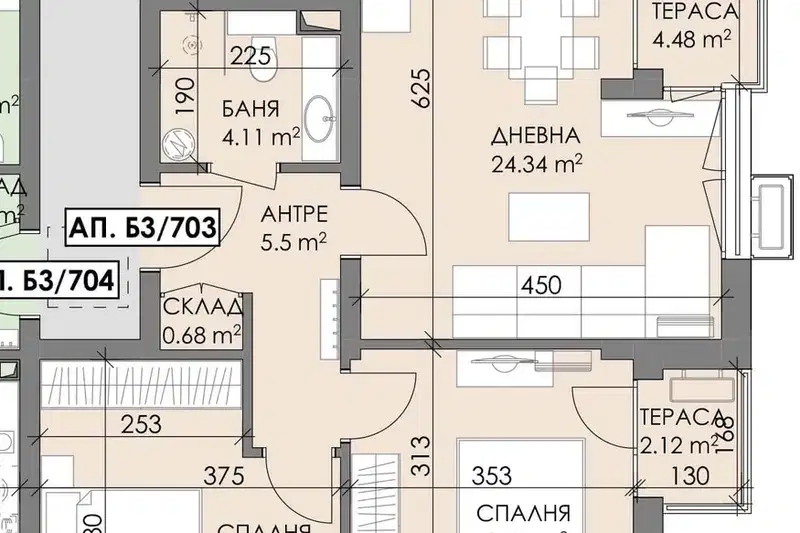3-bedroom apartment in Burgas, Meden Rudnik - Zona V