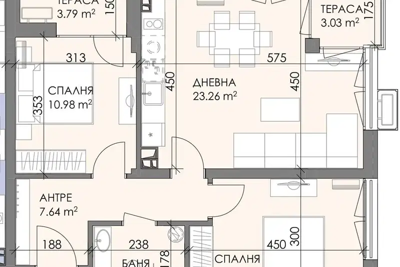 3-bedroom apartment in Burgas, Meden Rudnik - Zona V