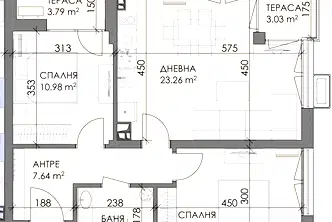 Тристаен апартамент в Бургас, Меден рудник - зона В