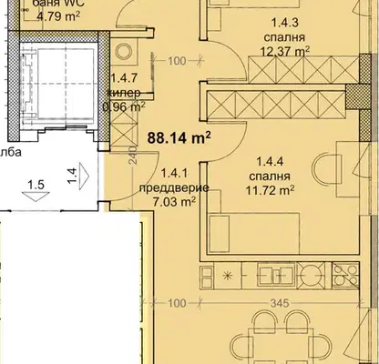 Снимка 3 — Тристаен апартамент във Варна, Младост 1