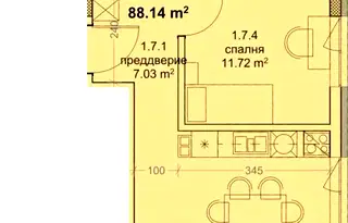 Тристаен апартамент във Варна, Младост 1