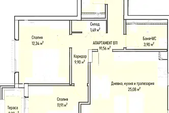 Тристаен апартамент в София, Младост 4
