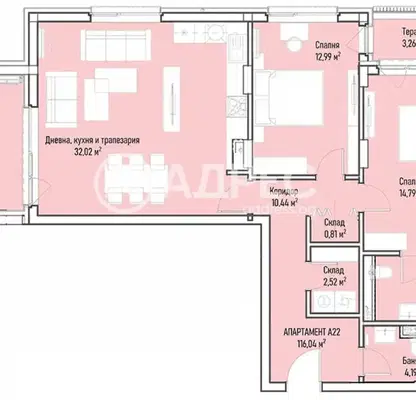 Photo 4 — Three-room apartment in Mladost 4 with terrace and elevator