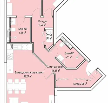 Photo 4 — Three-room apartment in Mladost 4 with two terraces