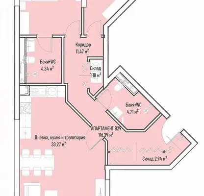 Снимка 4 — Тристаен апартамент 149 кв.м. в Младост 4 с две тераси