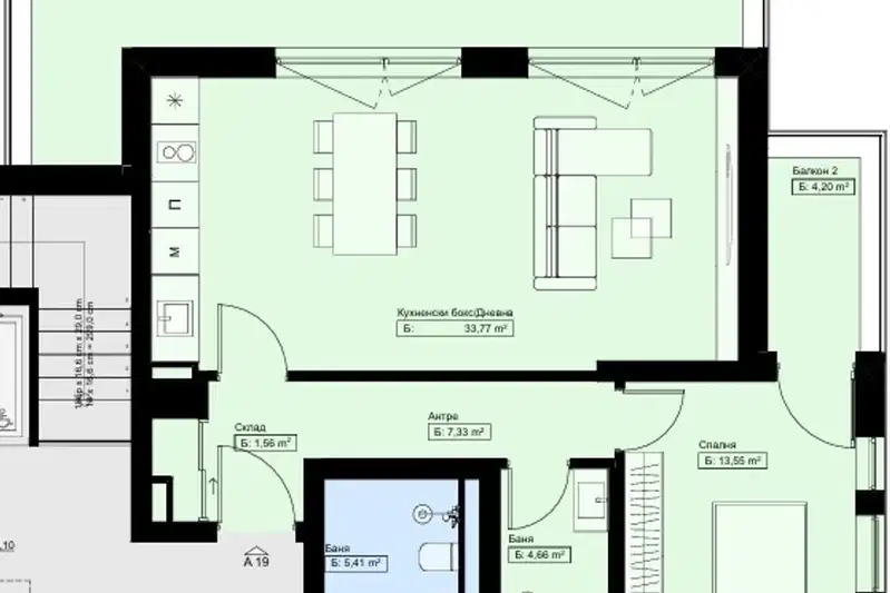 3-bedroom apartment in Sofiya, Obelya 2