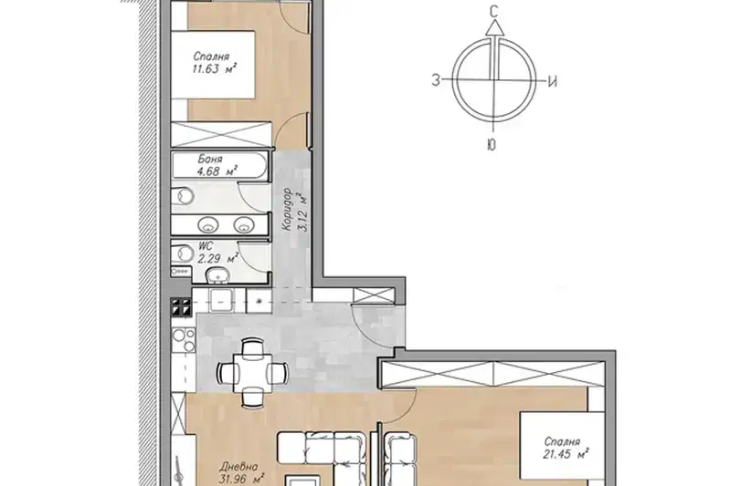 3-bedroom apartment in Sofiya, Oborishte