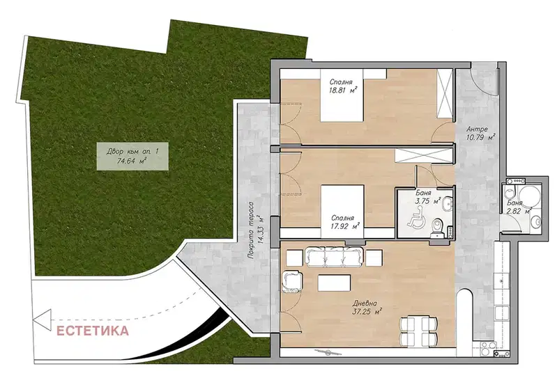 3-bedroom apartment in Sofiya, Oborishte