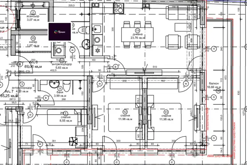 3-bedroom apartment in Varna, Okryjna Bolnica-Generali