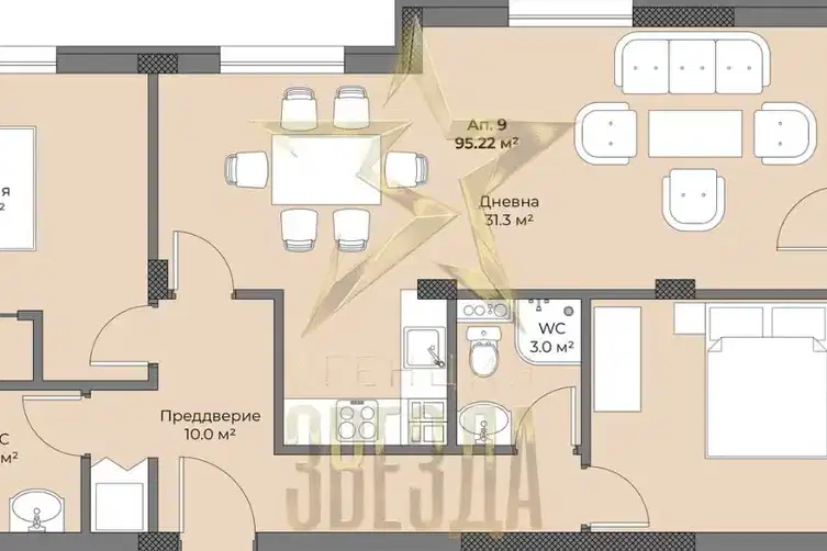 3-bedroom apartment in Plovdiv, Ostromila