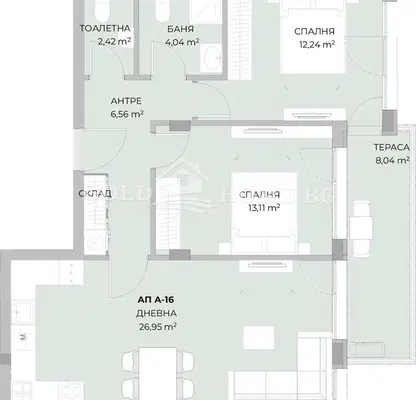 Снимка 2 — Тристайно жилище с тераса в нова сграда в Остромила, Пловдив